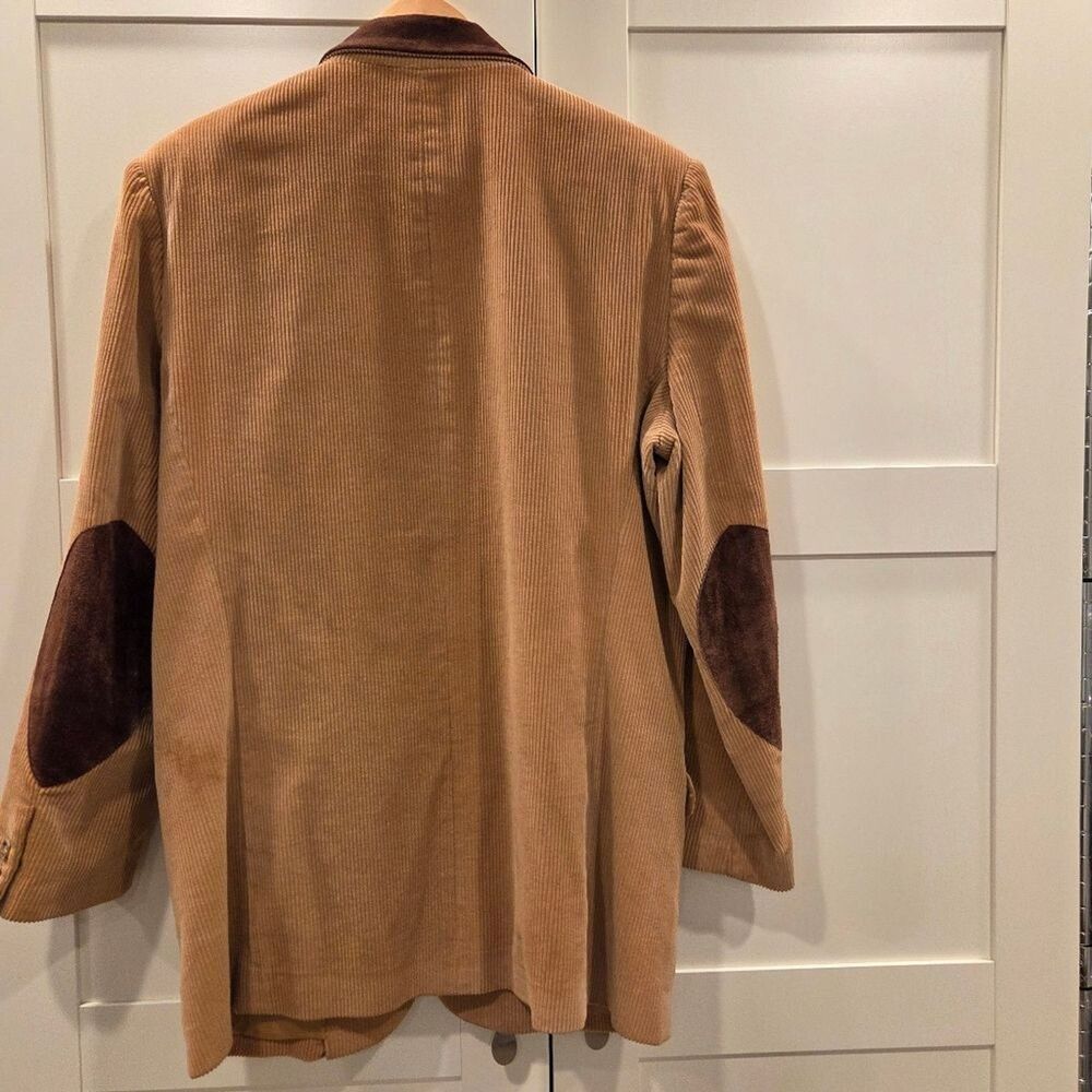 Vintage Clifford & Wills Corduroy Women's Camel Blazer Suede Collar Elbow Patch - Picture 2 of 9